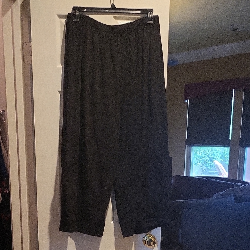 bryn Walker Black Pants Relaxed Fit Linen